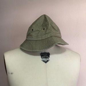 Vintage Dorfman Pacific Co khaki Green Bucket Hat, 90s Cotton Bucket Hat